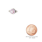 Bedel antiek zilver 10mm met kristallen steen in Crystal Lavender DeLite 7mm 999° antiek verzilverd