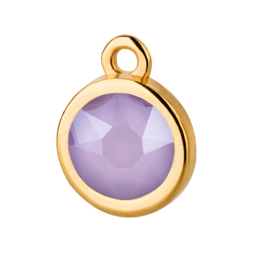 Pendentif or 10mm avec un pierre de cristal Crystal Lilac 7mm 24K plaqué or