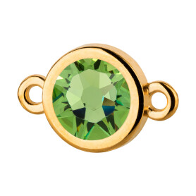 Connector gold 10mm with Crystal stone in Peridot 7mm 24K...