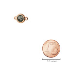 Connecteur or rose 10mm avec un pierre de cristal Black Diamond 7mm 24K plaqué or rose
