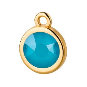 Pendant gold 10mm with Crystal stone in Crystal Azure...