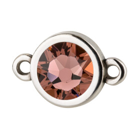 Connector silver antique 10mm with Crystal stone in Blush...