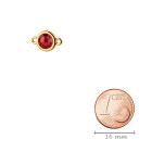 Connecteur or 10mm avec un pierre de cristal Scarlet 7mm 24K plaqué or