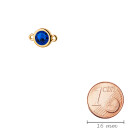 Conector oro 10mm con piedra de cristal en Majestic Blue 7mm 24K chapado oro