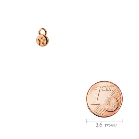 Mini-Pendente Rotonda con Stella oro rosa 6mm 24K placcato oro rosa
