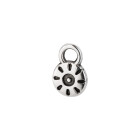 Mini-Pendente Rotonda con Sole argento antico 6mm 999° placcato argento