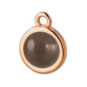 Pendant rose gold 10mm with Cabochon in Crystal Deep...