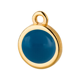 Anhänger gold 10mm mit Cabochon in Crystal Lapis...