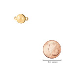 Conector oro 10mm con Cabochon en Crystal Gold Pearl 7mm 24K chapado oro