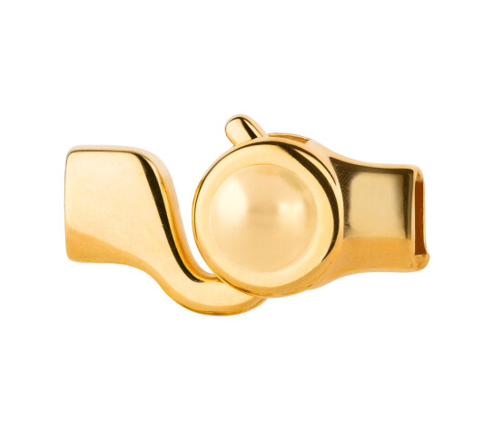 Chiusura a gancio oro Cabochon Crystal Gold Pearl 7mm (ID 5x2) 24K placcato oro
