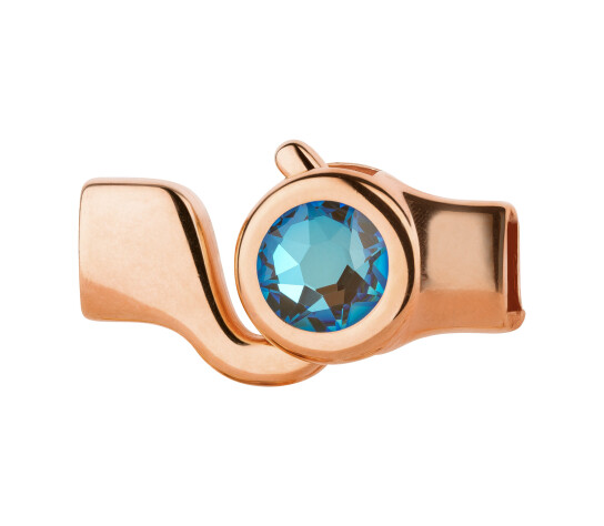 Cierre de gancho oro rosa con piedra cristal Crystal Army Green DeLite 7mm (ID 5x2) 24K chapado oro rosa