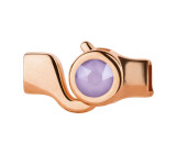 Cierre de gancho oro rosa con piedra cristal Crystal Lilac 7mm (ID 5x2) 24K chapado oro rosa