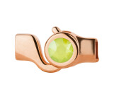 Cierre de gancho oro rosa con piedra cristal Crystal Lime 7mm (ID 5x2) 24K chapado oro rosa