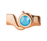 Hook closure rose gold with crystal stone Crystal Summer Blue 7mm (ID 5x2) 24K rose gold plated