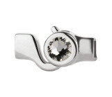 Haaksluiting antiek zilver met kristallen steen Crystal  7mm (ID 5x2) 999° antiek verzilverd