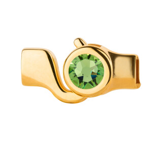 Hook closure gold with crystal stone Peridot 7mm (ID 5x2)...