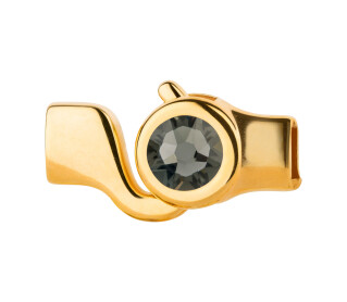 Hakenverschluss gold Kristallstein Black Diamond 7mm (ID...