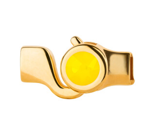 Hakenverschluss gold Kristallstein Yellow Opal 7mm (ID...