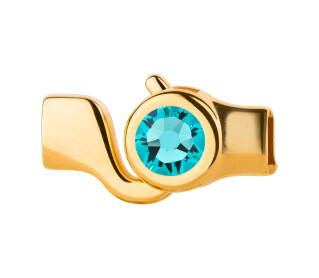 Hakenverschluss gold Kristallstein Light Turquoise 7mm...