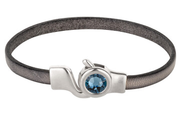 Hakenverschluss antik silber mit Kristallstein Denim Blue...