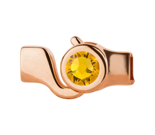 Chiusura a gancio oro rosa con pietra cristallo Sunflower 7mm (ID 5x2) 24K placcato oro rosa