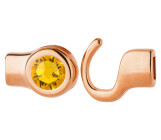 Chiusura a gancio oro rosa con pietra cristallo Sunflower 7mm (ID 5x2) 24K placcato oro rosa