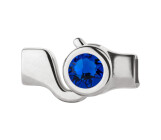 Haaksluiting antiek zilver met kristallen steen Majestic Blue  7mm (ID 5x2) 999° antiek verzilverd