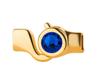 Hook closure gold with crystal stone Majestic Blue 7mm...