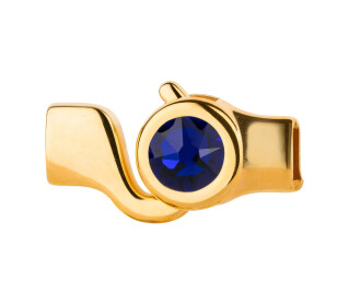 Hook closure gold with crystal stone Cobalt 7mm (ID 5x2)...