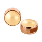 Schiebeperle rose gold 9mm (ID 5x2mm) mit Cabochon in Crystal Gold Pearl 7mm 24K rose vergoldet