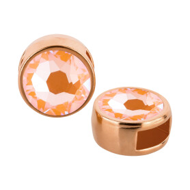 Slider rose gold 9mm (ID 5x2mm) with crystal stone in...