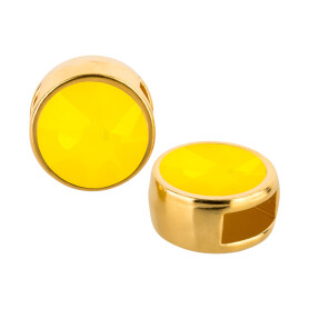 Slider gold 9mm (ID 5x2mm) with crystal stone in Yellow...