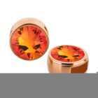 Schuivers roségoud 9mm (ID 5x2mm) met kristalsteen in Fireopal 7mm 24K roségoud verguld