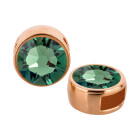 Passante oro rosa 9mm (ID 5x2mm) con pietra cristallo Erinite 7mm 24K placcato oro rosa