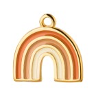 Pendentif zamak arc-en-ciel or 16,7x16,3mm doré 24 carats avec émail orange/ocre/crème}