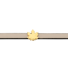 Perlina scorrevole Zamak foglia dacero oro ID 5x2,5 mm placcata oro 24K