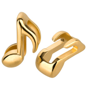 Zamak sliding bead clef gold ID 10x2mm 24K gold-plated