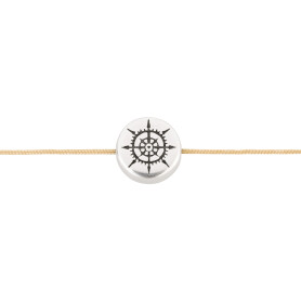 Metal bead round compass antique silver 11.3x11.6mm...