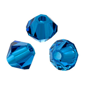 PRECIOSA Bicone (Rondelle Bead) Capri Blue 4mm