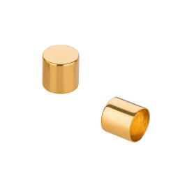 End cap without eyelet 6x6mm (ID 5mm) gold 24K gold-plated