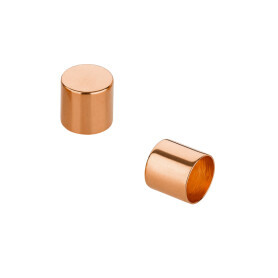 End cap without eyelet 6x6mm (ID 5mm) rose gold 24K rose...