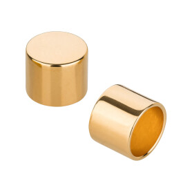End cap without eyelet 12x10mm (ID 10mm) gold 24K gold-plated