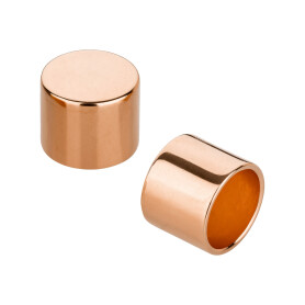 End cap without eyelet 10x12mm (ID 10mm) rose gold 24K...