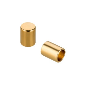 End cap without eyelet 3x4mm (ID 2mm) gold 24K gold-plated