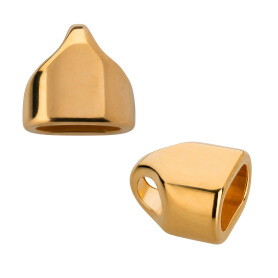 Double end cap made of zamak 14x13mm for 10mm sail rope gold 24K gold-plated