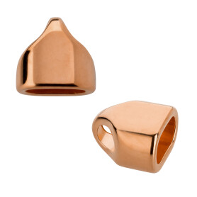 Double end cap made of zamak 14x13mm for 10mm sail rope rose gold 24K rose gold-plated