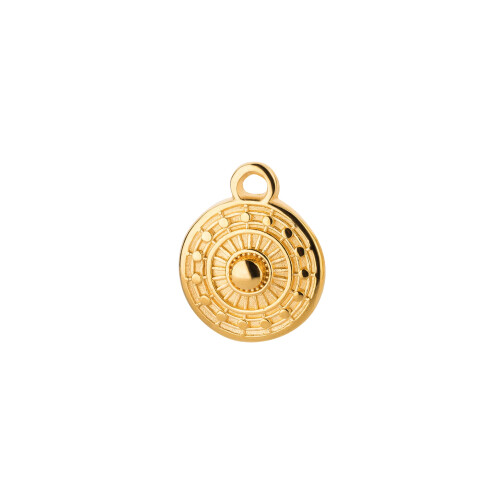 Pendentif en zamac style ethnique or 9mm doré 24 carats}