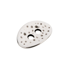 Botón de cierre Zamak oval plata envejecida 14x7mm (DI 1,8mm) 999° plateado