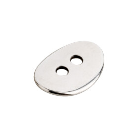 Zamak fastener button oval antique silver 14x7mm (ID 1.8mm) 999° silver-plated