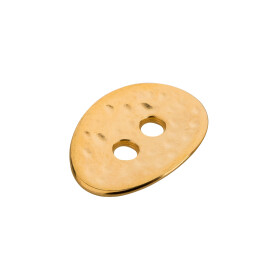 Bottone di chiusura ovale in zama doro 14x7 mm (ID 1,8 mm) placcato oro 24 carati